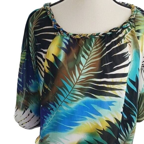 Worthington Blouse Tropical Dolman Sleeve Womens Size Small - Picture 4 of 7